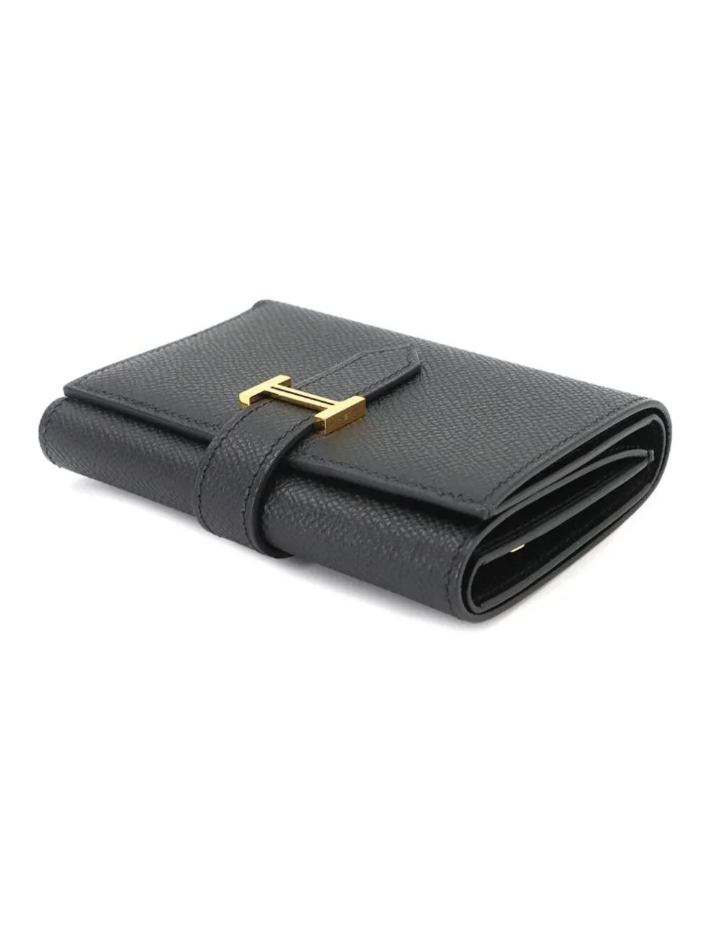 Hermes Bearn Combine Trifold Wallet Epsom Black